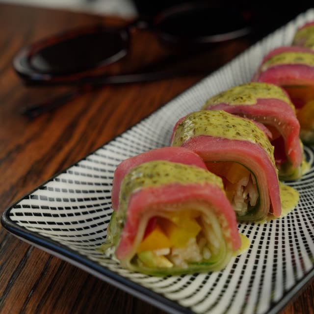 403 · Masago Inside Out with tuna, cucumber, coated in masago